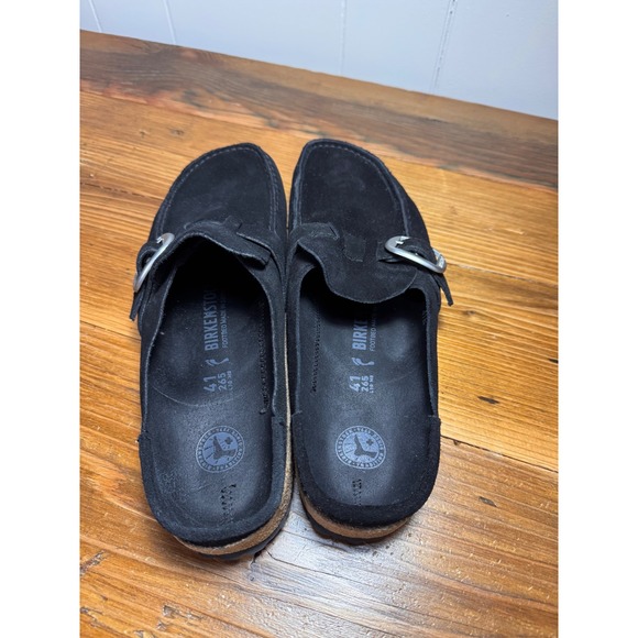 Birkenstock Buckley Clogs Black Suede EU 41 US Women's 10 Narrow Mules - Picture 5 of 10